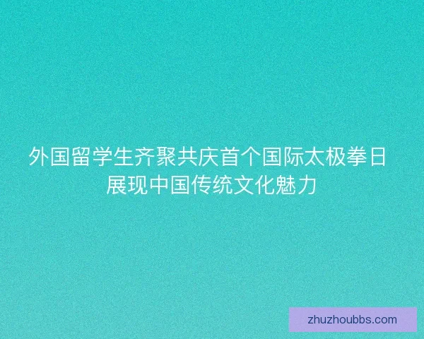 外国留学生齐聚共庆首个国际太极拳日 展现中国传统文化魅力