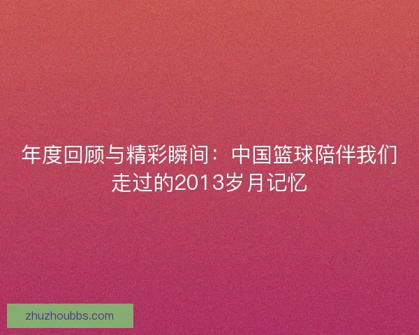 年度回顾与精彩瞬间：中国篮球陪伴我们走过的2013岁月记忆